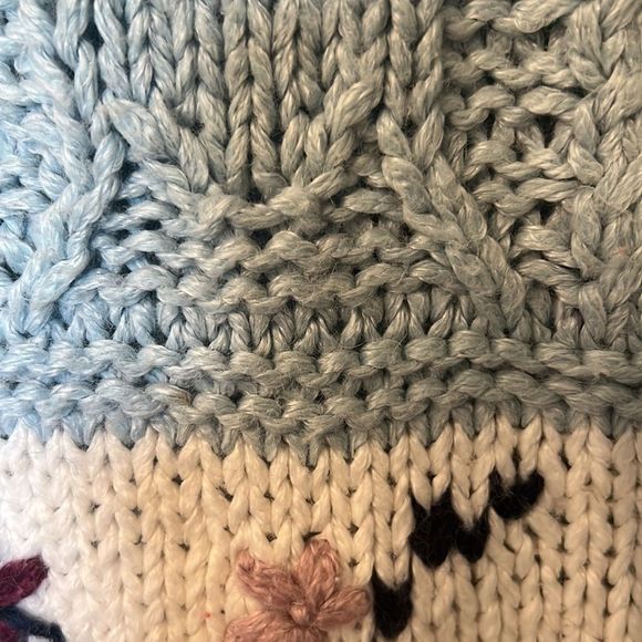 Chunky Vintage Flower Sweater M - Picture 7 of 7